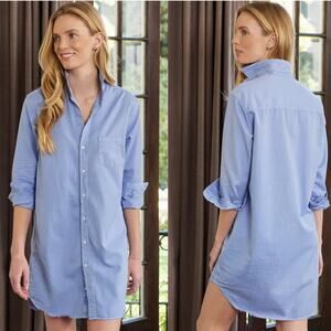 Frank & Eileen Mary Shirtdress Famous Denim Arctic Blue Size Large 100% Cotton